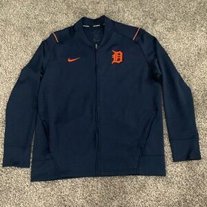 Mens Nike MLB Detroit Tigers Dri-Fit Full Zip Athletic Tracker Jacket